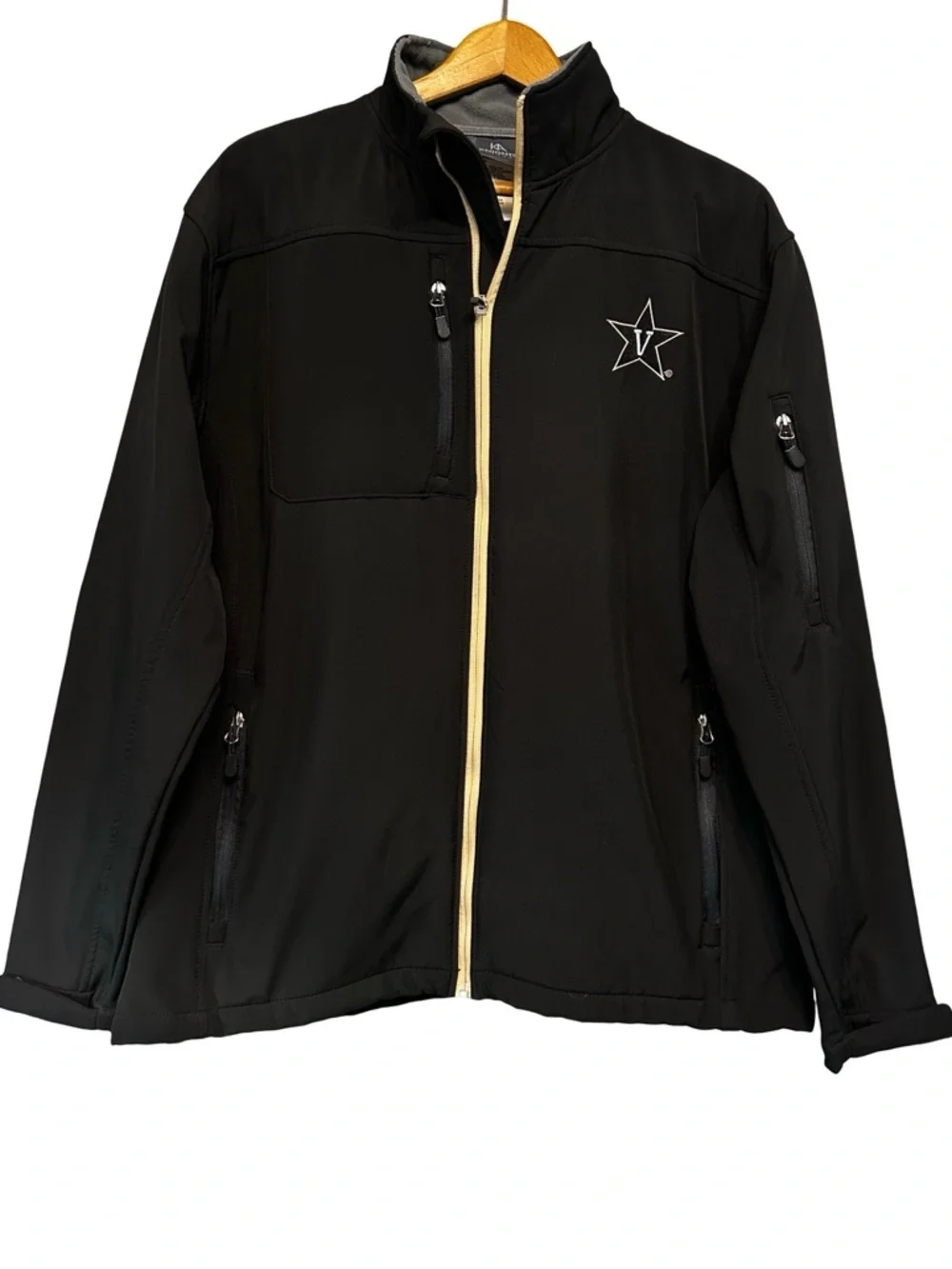 Knights Apparel Black Vanderbilt Commodores Full Zip Jacket Large Embroidered